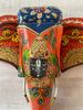 Hand Painted Wooden Elephant Mask: Shrinathji Pichwai Art Wall Hanging
