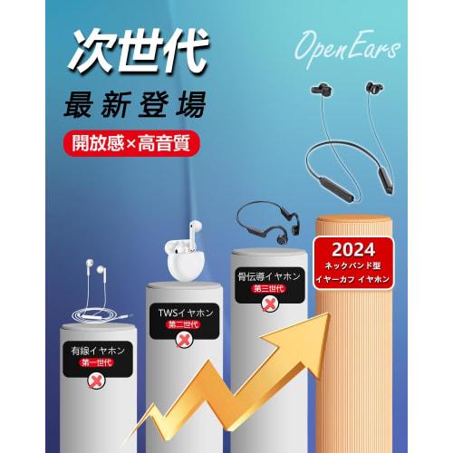 [2024 New Design Neckband Ear Cuff Earphones] Wireless Bluetooth 5.3 Earphones with Built-in Microphone, Open-Ear Earbuds, Sound Leak Prevention, Hi-F