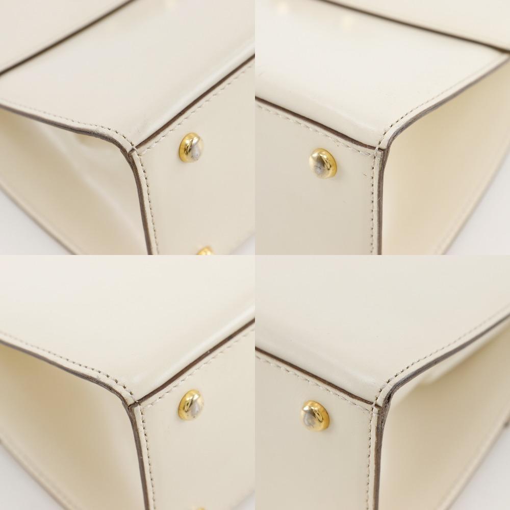 CELINE 2WAYShoulder Handbag vintage White Calfskin Women Used