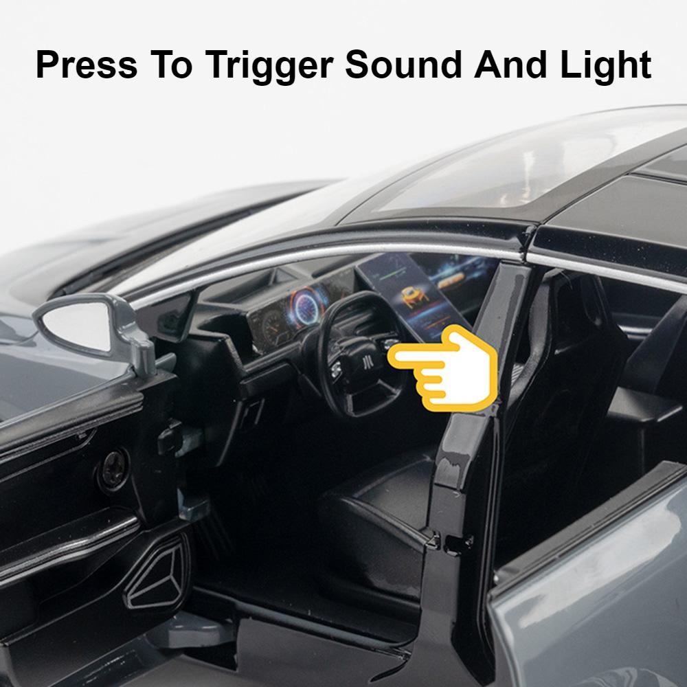 1:24 HiPhi X SUV Alloy New Energy Car Model Diecasts Metal Electric Vehicles Car Model Simulation Sound and Light Kids Toys Gift