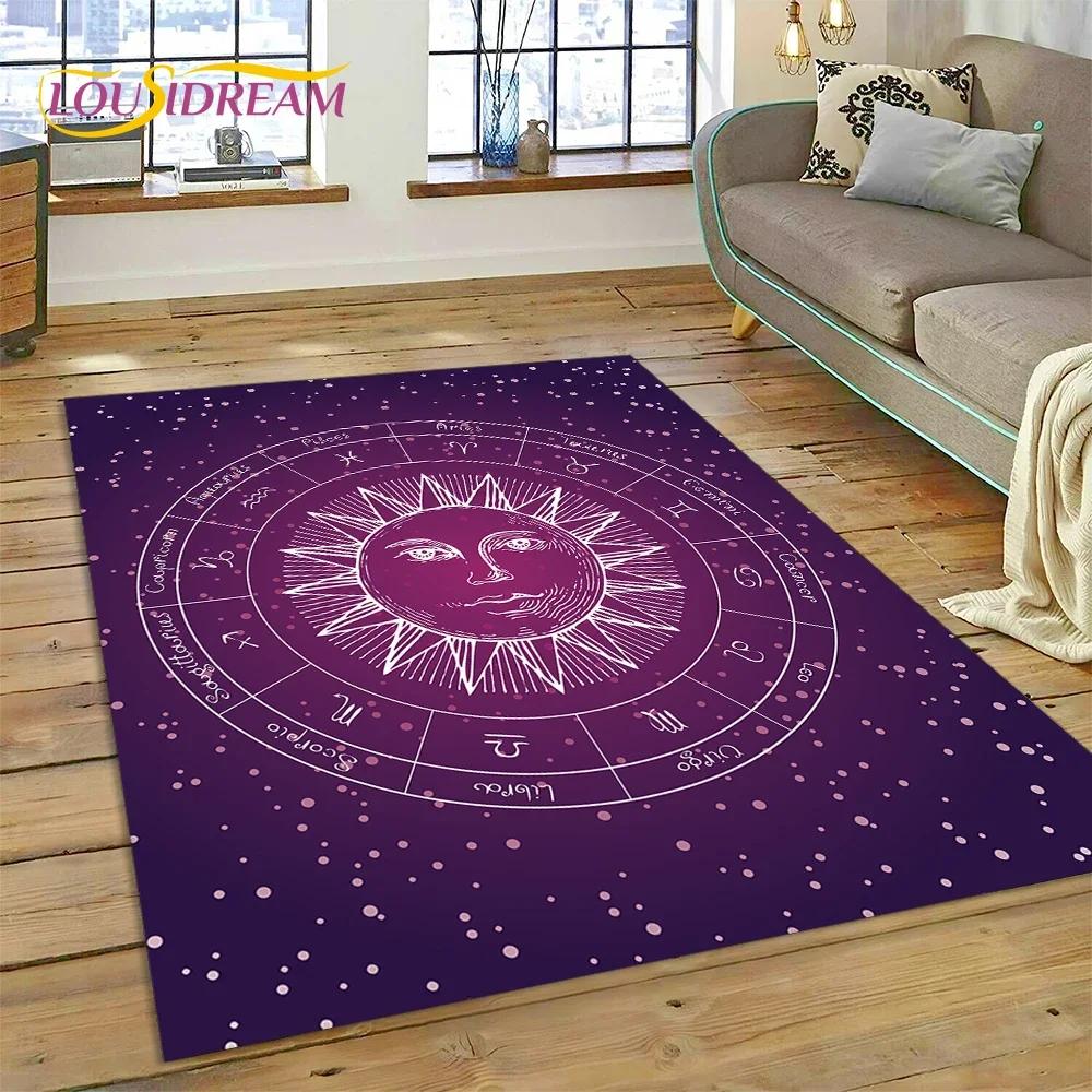 Tajemniczy Tarot Słońce Księżyc Mandala Magiczny Dywan Dywan do Sypialni Salonu Dom Sofa Dekoracja,Dziecięca Gra Duża Dekoracja Podłogi Mata