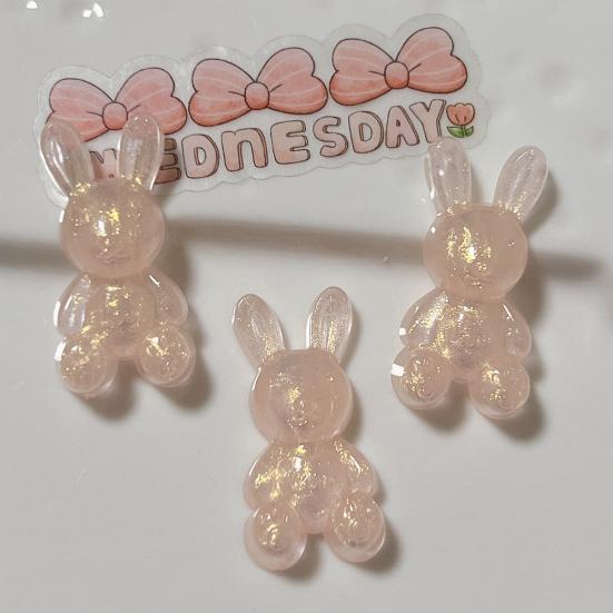 10 st Glittrig Akryl Kaninberlock Mini Påsk Sittande Kanin Dekoration 3D Djurfigur DIY Hantverk Handgjorda Projekt Material Tillbehör
