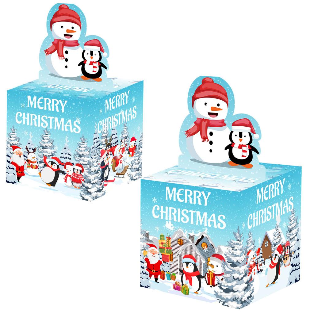 Penguin Christmas Snowman Design Gift Box For Seasonal Festival Celebration