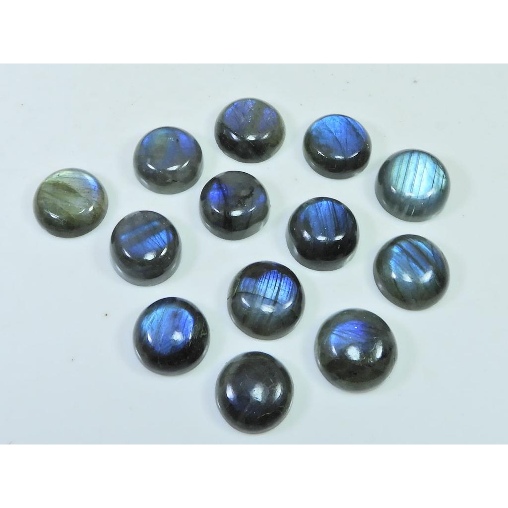 12X12MM Natural Labradorite Blue Round Cabochon Loose Gemstone 13Pcs Lot C-1033