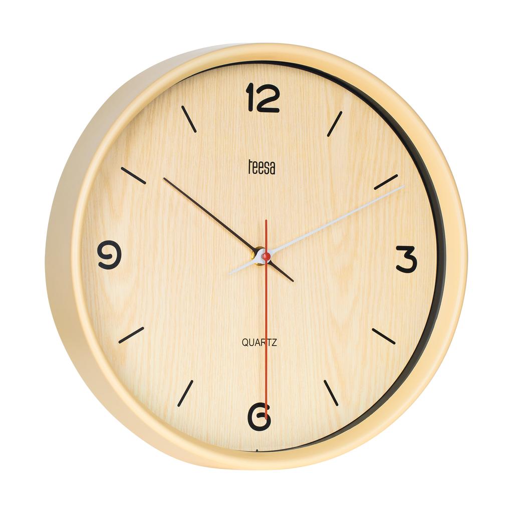 Horloge murale classique à quartz 30 cm marron clair