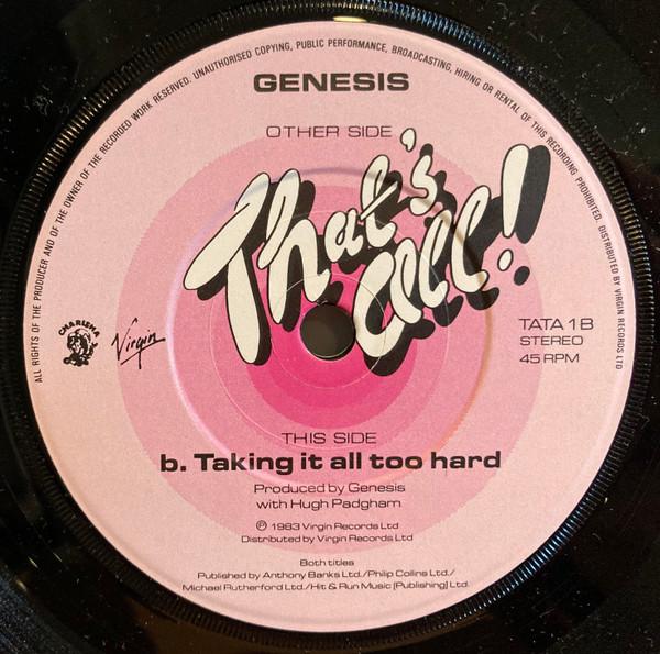 

7inch Record GENESIS - That s All TATA1 Virgin, Charism 1983 UK Rock Used