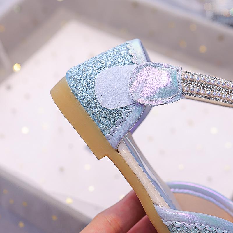 Girls' Rhinestone Sparkly Soft-Soled Sandals - 2025 Summer Princess Dance Shoes