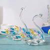 Elegant Crystal Swan Figurine Creative Crystal Desktop Ornaments Swan Statue  Living Room