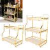 Spice Rack Organizer Iron Stable Strong Load Bearing Capacity White and Gold Bathroom Storage Shelf Easy To Clean for Bedroom
