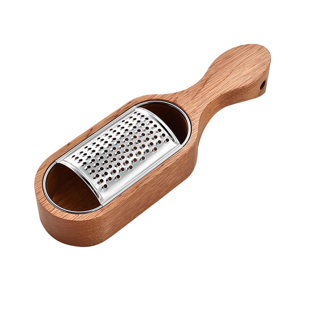 Begonia Wood & Stainless Steel Cheese and Vegetable Shredder with Storage