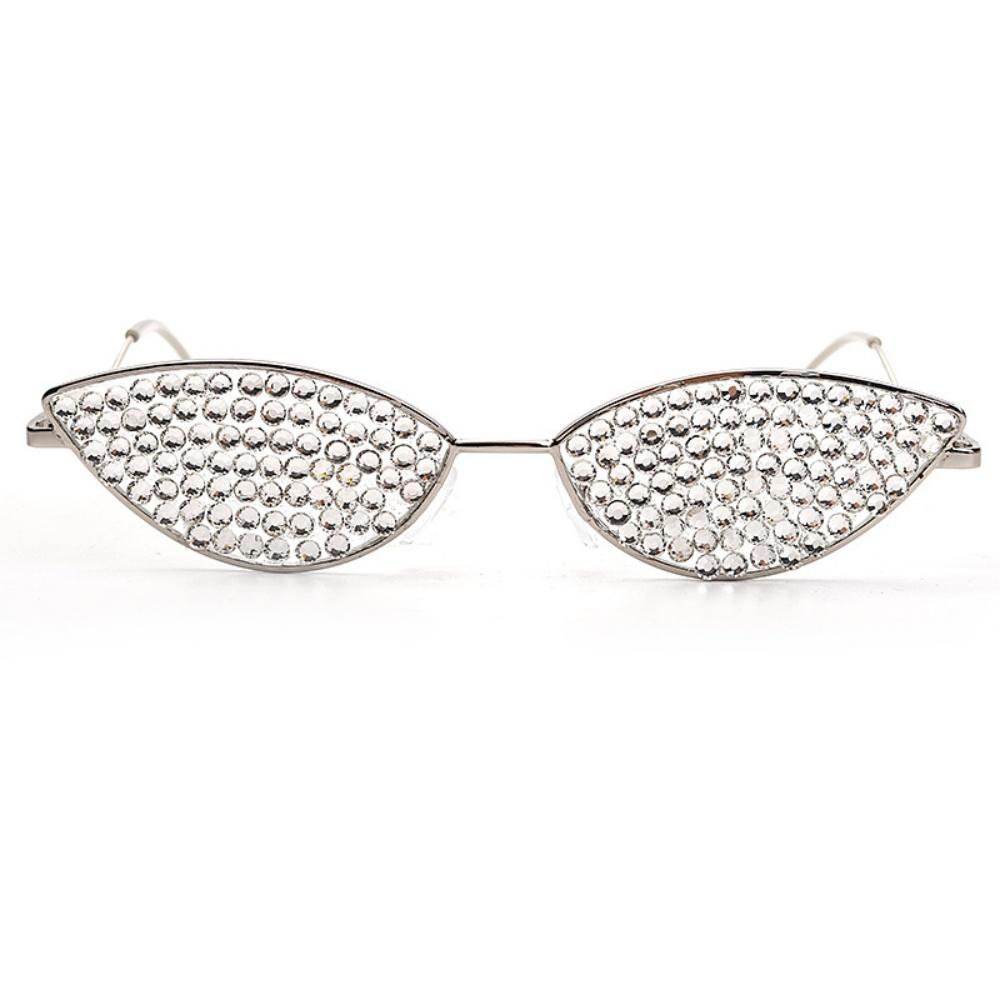 Designer man sunglasses Metal Diamond Cat Eye Decorative Trendy Small Frame Ocean Lens Fashionable Special Decoration Glasses