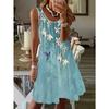 Women's Flower Printed Sleeveless Round Neck Dress Loose Soft and Comfortable Plus Size Dress