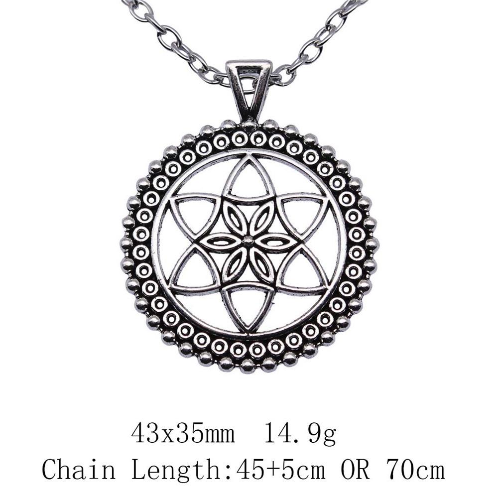 Back To School Christmas Necklace Flower Of Life 45cm Or 70cm Long Chain Necklace Home Garden Necklaces With Pendant