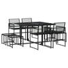 VidaXL Garden Dining Set 9 Pcs Black Wicker 3295053