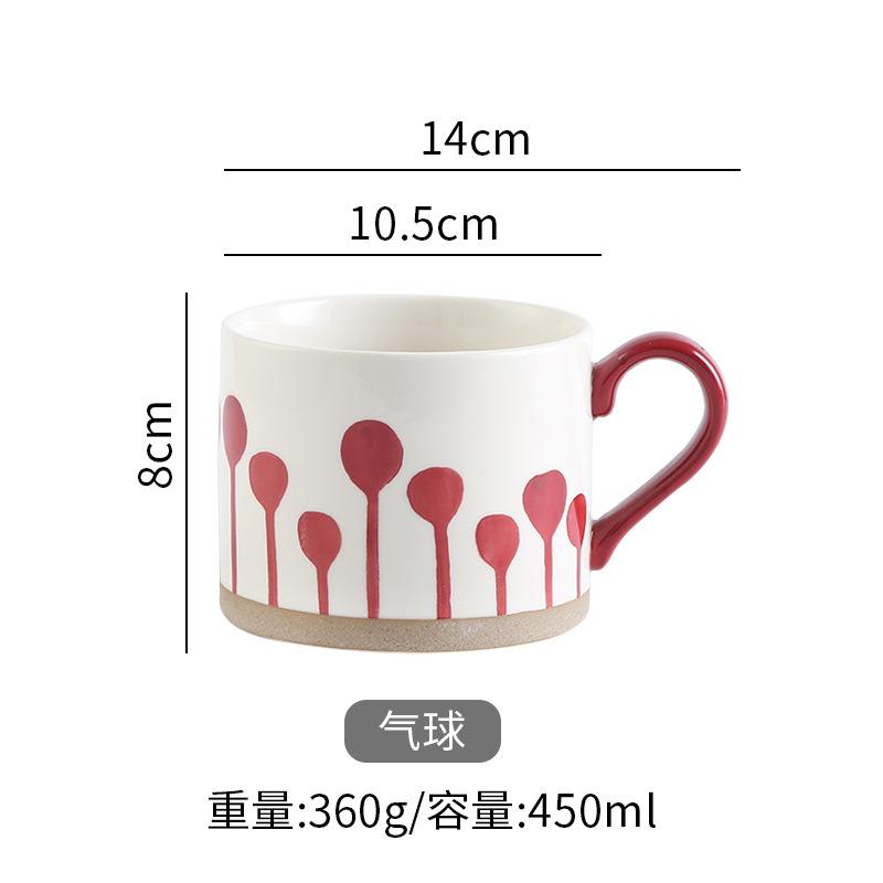 Direct Supply Of Large-Capacity Ceramic Mugs, Hand-Painted Underglaze Coffee Cups, Teacups, Breakfast Cups, Drinking Cups 401-500ml