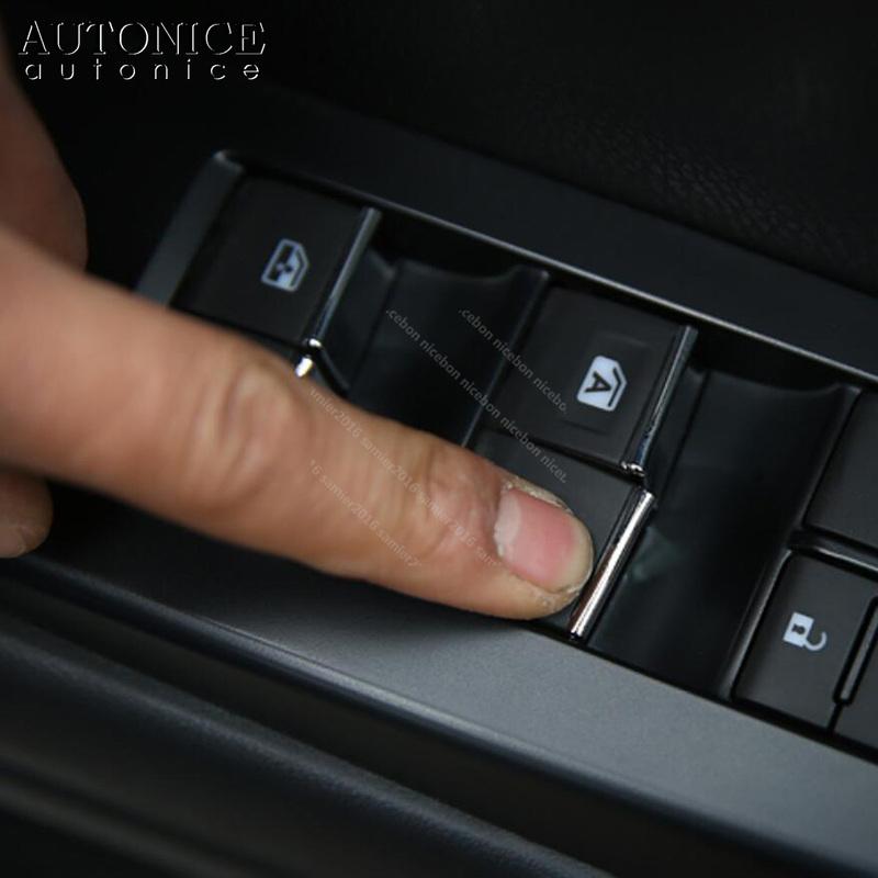 7pcs Window Lift Button Sequ Trim Fit for Toyota Fortuner Hilux Prius Alphard Vellfire 2016 2017 2018
