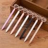 1pc Kawaii Crystal Ballpoint Pen Fashion Heart Shape Large Diamond Metal Pen