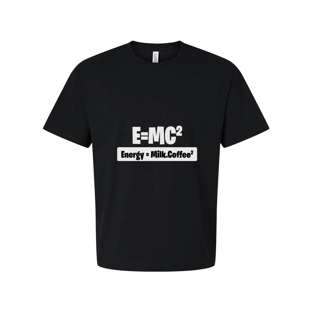 Unisex Science T-Shirt With Energy Equals Milk Coffee Parody Graphic Print For S 4XL