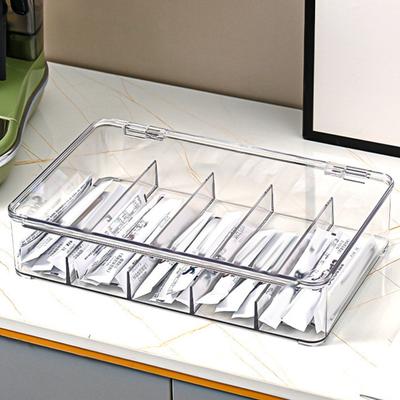 Yousheng 5 Compartments Glasses Storage Box Transparent Design Dustproof Organizer Sunglasses Eyewear Small Items Desktop Storage Box