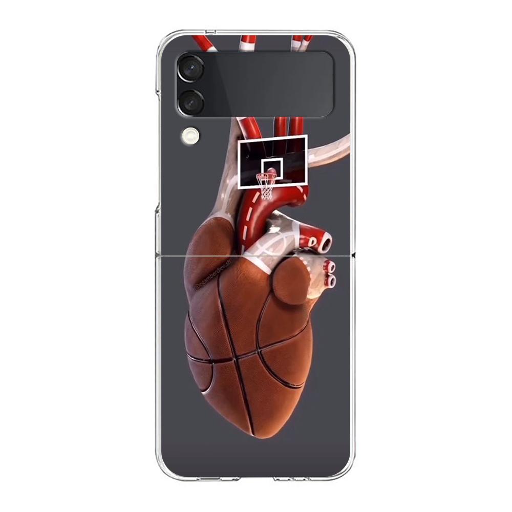 Football Sport Hard PC Phone Case For Samsung Galaxy Z Flip 6 5 4 Transparent Cover For Galaxy Z Flip 3 Shockproof Fundas Capas