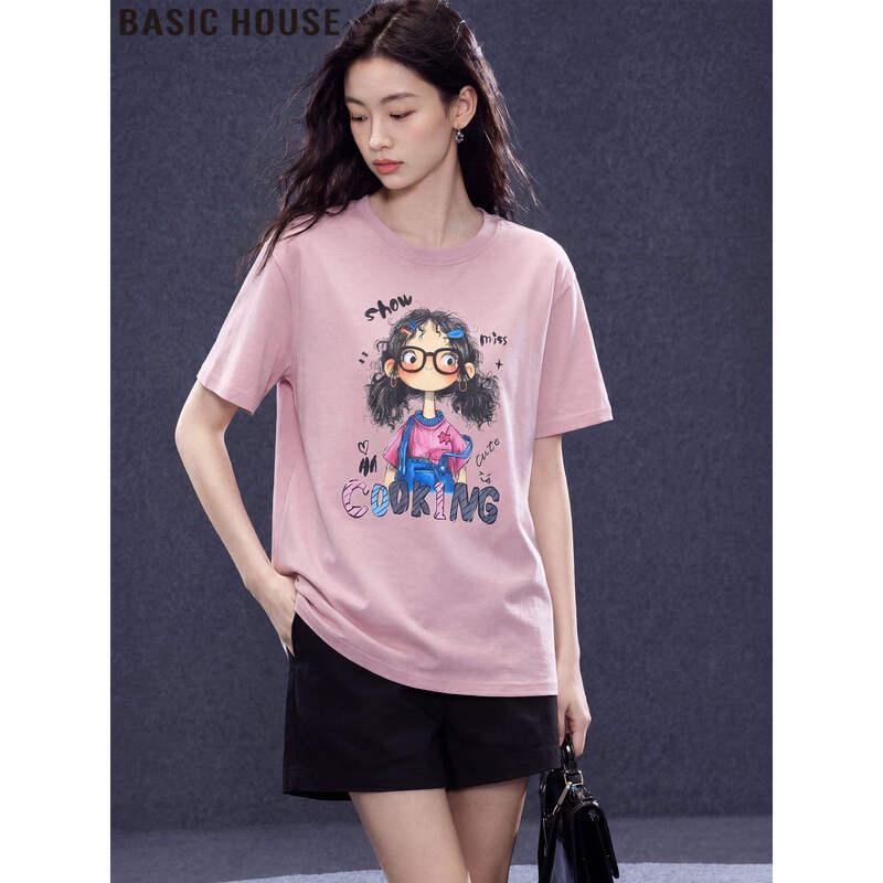 Basic House Women s Printed Short-Sleeve T-Shirt M