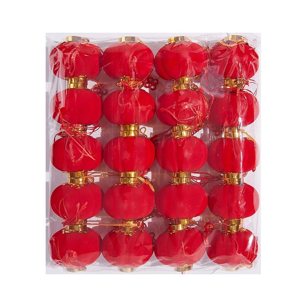 Indoor Outdoor Flocking Lanterns for Chinese New Year Festival Party Decor