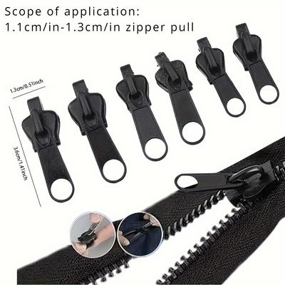 6 Stück Sofort-Reißverschluss-Reparaturset mit Universellem Design & Mehreren Größen, Ersatz-Reißverschluss
