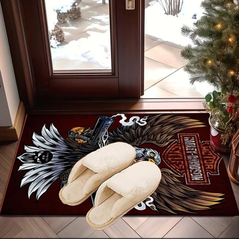 Harley-davidson Motorcycle Artwork Area Rug Office rug, Chair Rug, Decor Carpet Livingroom bedroom Mat, Large Size Fan gifts Christmas gifts
