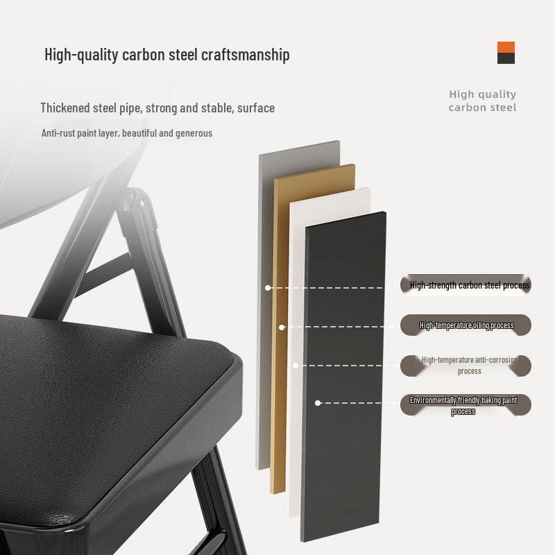 Portable Folding Chair with Backrest - Ideal for Home, Office, Dorm, or Dining