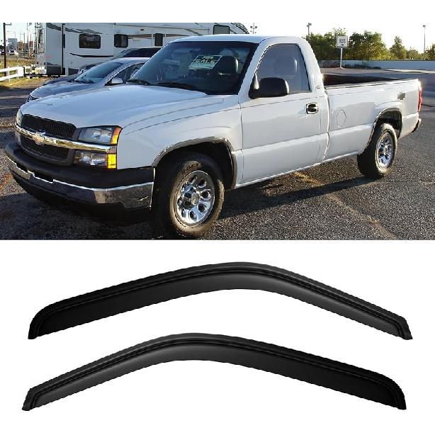 Window Rain Guards Visors For 2009-2018 Dodge Ram 1500 Quad Cab, Out-Channel Window Vent Wind Shades Deflectors For 09-18 Ram 1500 Extended Cab