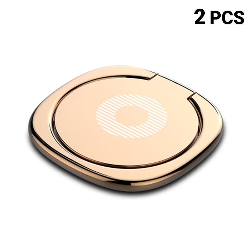 Metal Phone Finger Ring Holder 2Pcs 360° Rotation Strong Sticky Adhesive Anti-drop Stand for Smartphone Daily Carry