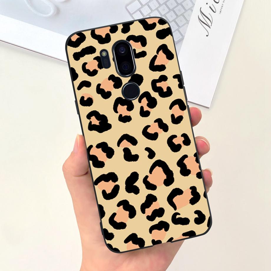 Für LG G7 ThinQ Hülle Silikon Weiche Handyhülle Girly Mode Blume Schwarz TPU Stoßfänger Für LGG7 G 7 ThinQ G710 Hülle Niedliches Muster