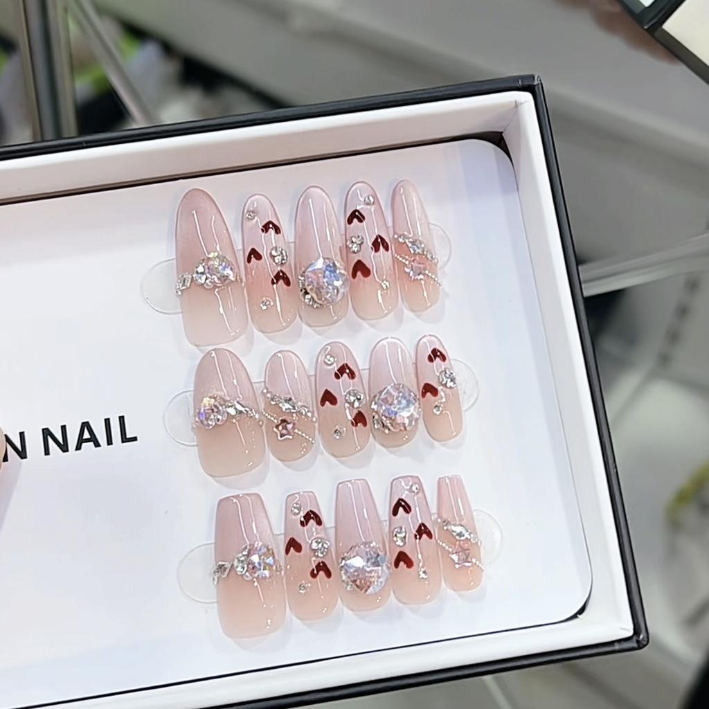 Pure Hand-made Phototherapy Wear Nail Heartbeat, Heartbeat, Finished Product Reusable Nail Art Patch