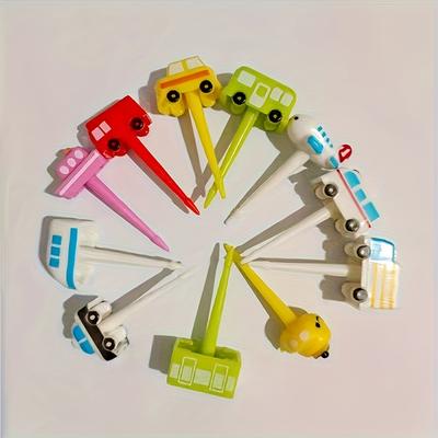 6pcs Fruit Fork Airplane Cake Fruit Toothpick Fork Party Supplies Cupcake Decoration
