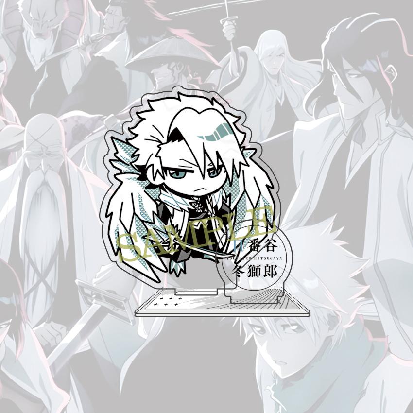

Anime BLEACH 10 cm Acrylic Ichigo Rukia Uryuu Hirako Toushirou Kenpachi Sousuke Standing Model Table Decoration Fan Gift 10 cm