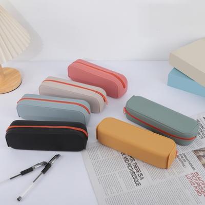 Silicone Pencil Case Pen Holder Stationery Organizer Large Capacity Rectangle Washable Cute