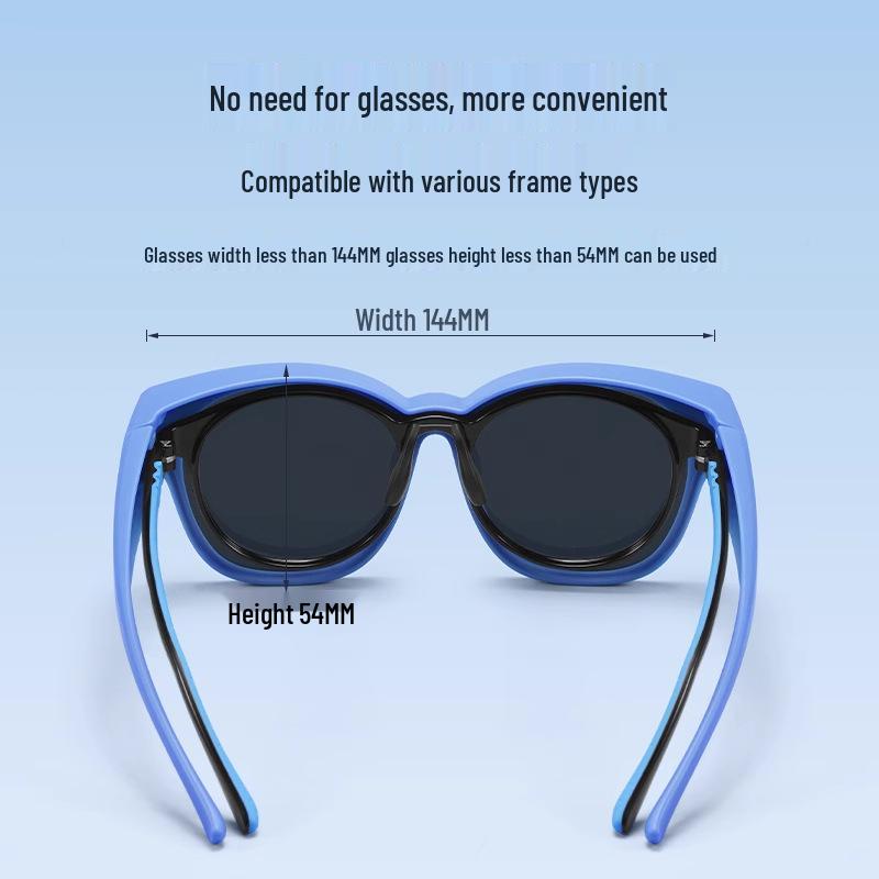Dziecięce spolaryzowane okulary przeciwsłoneczne nakładane na okulary korekcyjne - Wiatrochronna ochrona oczu dla nastolatków