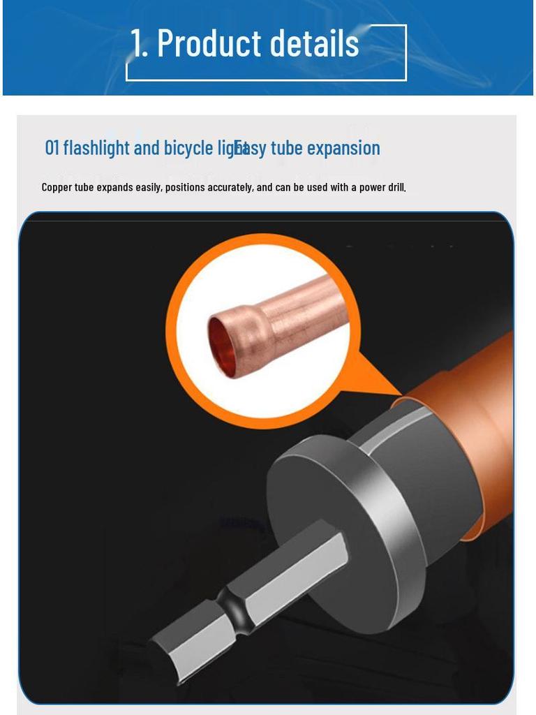 Electric Drill Flaring Tool: Carbon Steel Expander for Refrigerator and Air Conditioner Copper Pipes