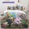 Eevee Pattern Bedding Quilt Set  Home Decoration  Gift (1 * duvet cover + 2 * pillowcase  without core)