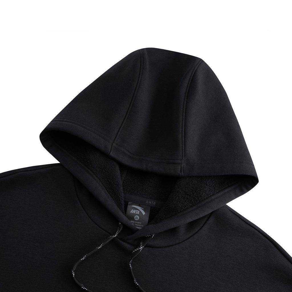 Anta Vabaaja Mood Sportlik Mitmekülgne Vaba Mugav Fliis Paks Soe Kapuutsiga Pullover Meeste dressipluus Põhi-Must 952618713-3