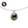 Necklace - - Tahitian Pearl A+ - 8-9 Mm - 925 Silver - Length 42 Cm