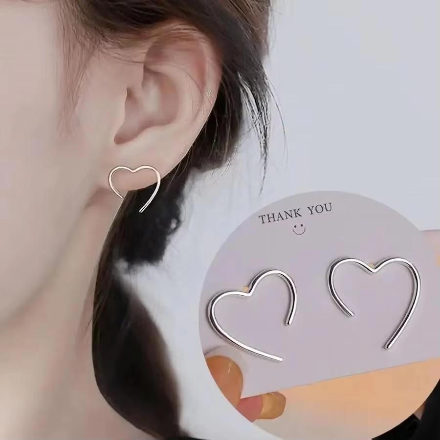 925 Silver Needle Korean Fashion Zircon Geometric Earrings For Women Jewelry Trending Luxury Crystal Cross Stud Earrings