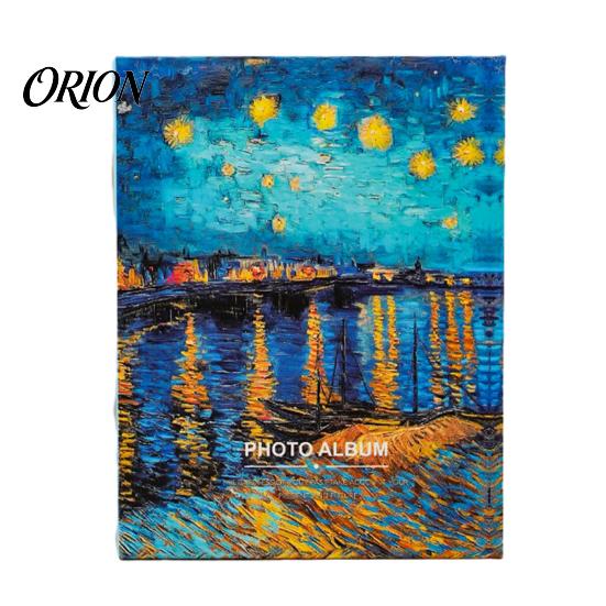 Non-damaging Photo Storage Oil Painting Style Album, Cartoon Slip-In Pocket Kids Memory Book, Thick Paper Durable Album Cover Transparent Sleeves