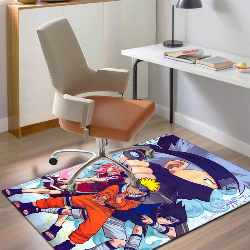 Japanese anime cartoon NARUTO's famous Uzumaki Naruto rug, soft decorative home furnishing, bedroom office chair pad, outdoor picnic carpet Y12