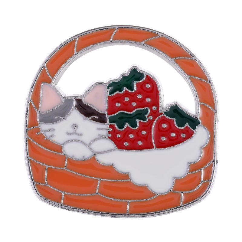 

Cat Design Enchanting Alloy Brooch Colorful Cartoon Figure For Gifts Personalized XZ8160
