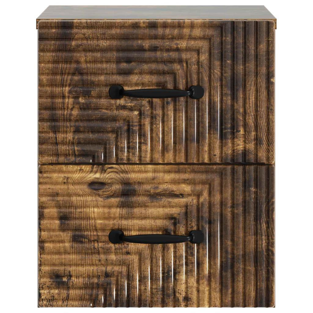 Wall Mounted Nightstand Smoked Oak 34.5 x 33 x 40 cm
