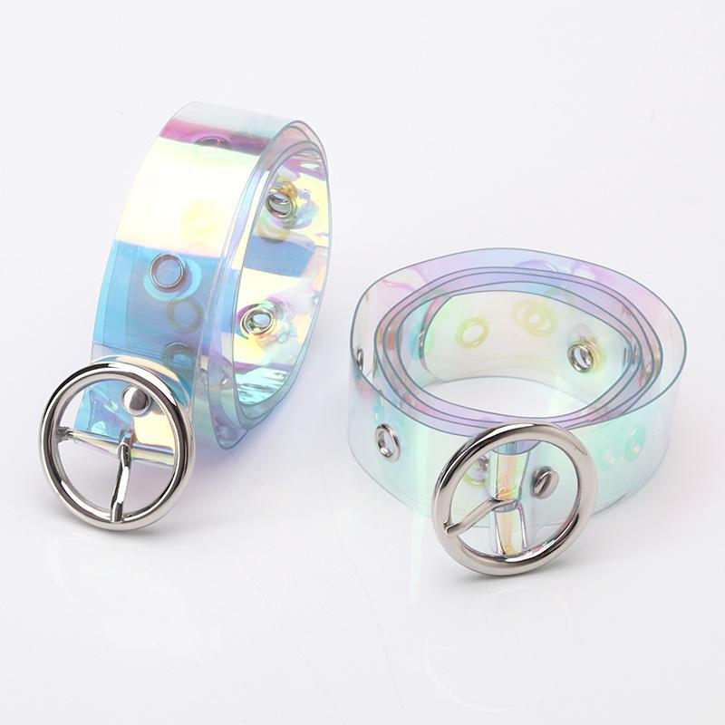 New women's belt, Korean version of colorful eye transparent belt, versatile jeans and girls' dress decorative belt