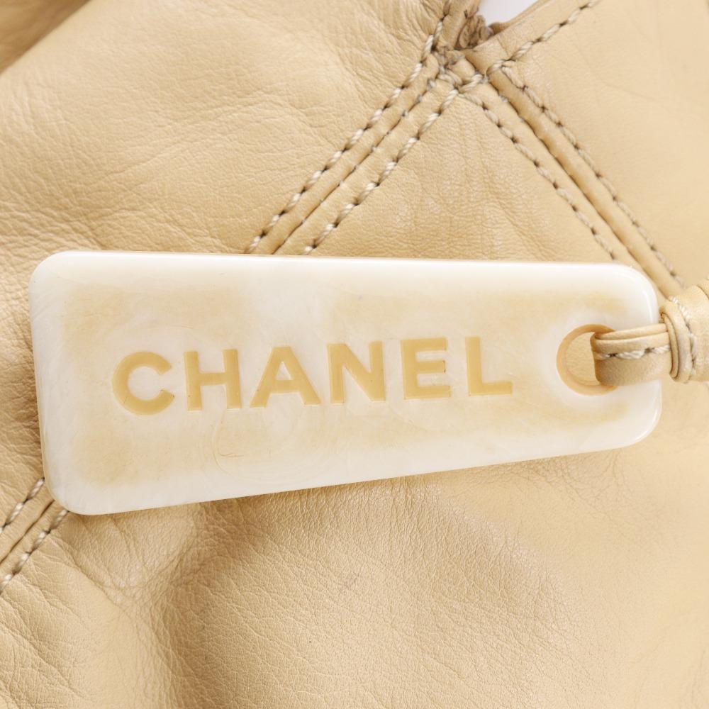 CHANEL COCO Mark Shoulder Bag beige lambskin Women Used