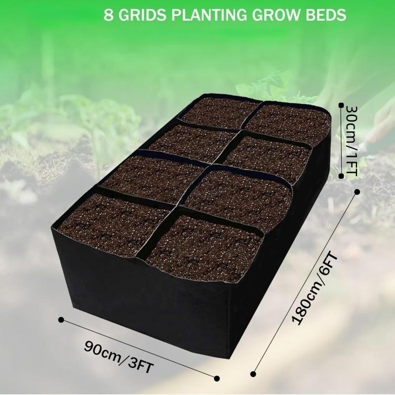 4/8 Grids Extra Large Fabric Grow Bag Garden Planter Planting Bed Vegetables Flowers Herbs