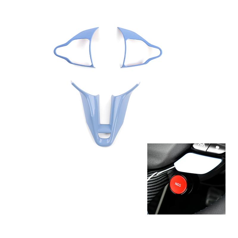 Für Hyundai Veloster JS N 2019-2023 i30 N /CN7 N 2024 2025 Auto Lenkrad Knopf Rahmen Kinn Dekoration Abdeckung Zierleiste